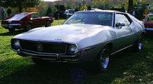 Shows a 1971 AMC Javelin SST with optional "canopy" vinyl-covered roof