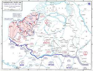 A map of northern France depicting the Anglo-French and German lines.