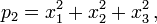 p_2 = x_1^2 + x_2^2 + x_3^2\,,