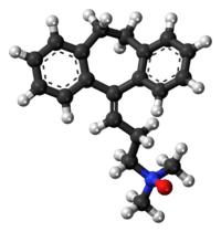 Ball-and-stick model of the amitriptylinoxide molecule