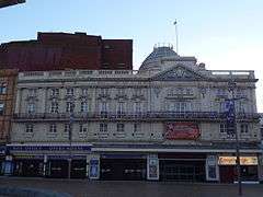 The Church Street fontage of the Winter Gardens, with the Opera House theatre entrance to the left