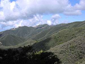 Montane chaparral and mountains.