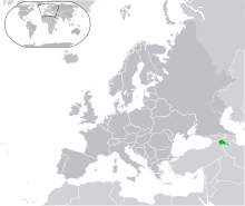 Map showing Armenia in Europe