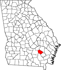 State map highlighting Bacon County