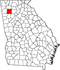 State map highlighting Bartow County