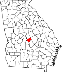 State map highlighting Bleckley County