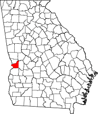 State map highlighting Chattahoochee County