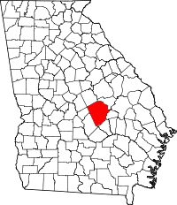 State map highlighting Laurens County