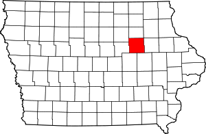 Map of Iowa highlighting Black Hawk County