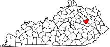 State map highlighting Menifee County