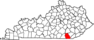 State map highlighting Whitley County