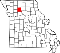 Map of Missouri highlighting Livingston County