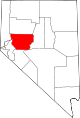 Map of Nevada highlighting Churchill County