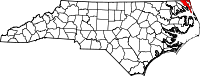 Map of North Carolina highlighting Currituck County