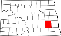 State map highlighting Barnes County