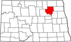 State map highlighting Ramsey County