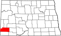 Map of North Dakota highlighting Slope County