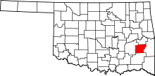 Map of Oklahoma highlighting Latimer County