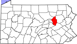 State map highlighting Columbia County