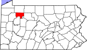 State map highlighting Forest County