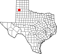 Map of Texas highlighting Castro County