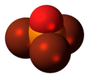 Space-filling model of the phosphoryl bromide molecule