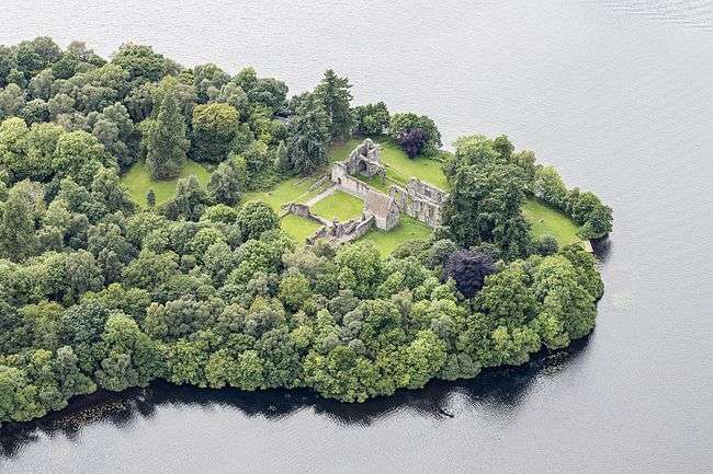 Aerial view of Inchmahome Priory