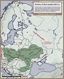 Map of the expansion of the Early Slavs