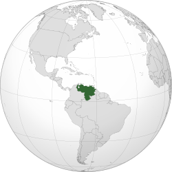 Map showing Venezuela