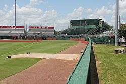 Vincent-Beck Stadium from the third base foul pole.