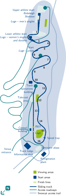 Map of a competition venue